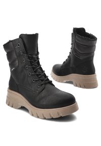 Czarne Botki Rieker Ocieplane Obuwie Damskie. Kolor: czarny. Materiał: materiał. Szerokość cholewki: normalna. Styl: klasyczny, elegancki #3