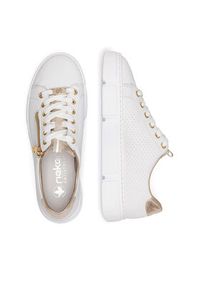 Rieker Sneakersy N5932-80 Biały. Kolor: biały. Materiał: skóra #7