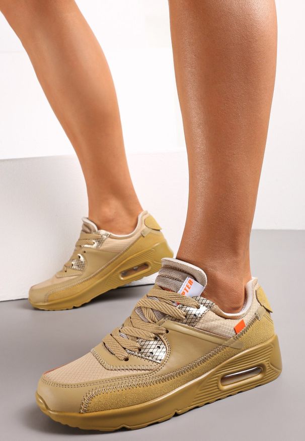 Born2be - Beżowe Buty Sportowe Nymerris. Zapięcie: sznurówki. Kolor: beżowy. Materiał: materiał. Szerokość cholewki: normalna. Wzór: aplikacja