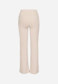 Born2be - Beżowe Legginsy Dzwony z Wysokim Stanem i Szeroką Gumką w Talii Idoreia. Okazja: na co dzień. Stan: podwyższony. Kolor: beżowy. Styl: casual, elegancki #3