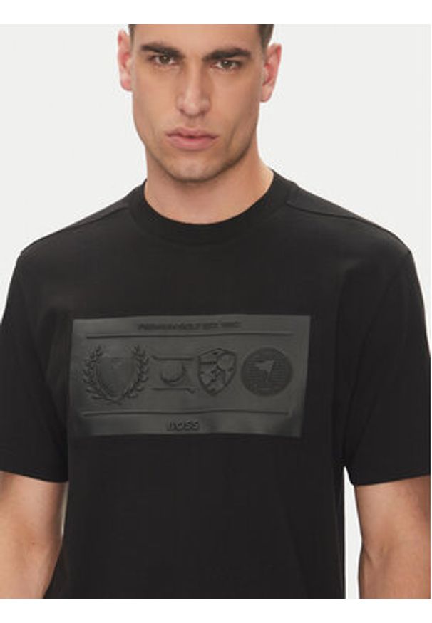 BOSS T-Shirt 50538112 Czarny Regular Fit. Kolor: czarny. Materiał: bawełna