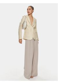 Weekend Max Mara Marynarka Nalut 2415041032 Beżowy Regular Fit. Kolor: beżowy. Materiał: len