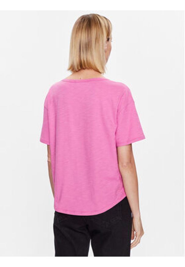United Colors of Benetton - United Colors Of Benetton T-Shirt 3BVXD1033 Różowy Relaxed Fit. Kolor: różowy. Materiał: bawełna