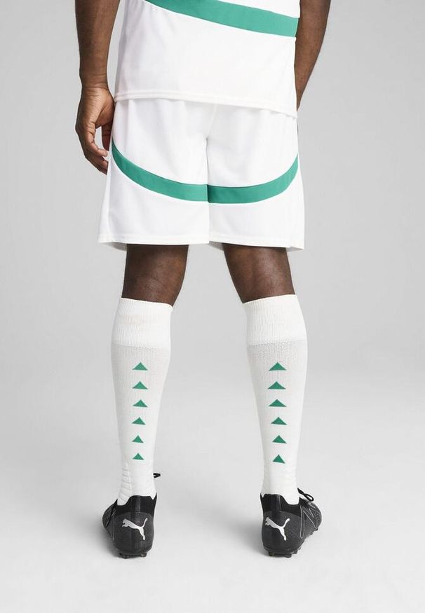 Puma - Męskie szorty Senegal 2025 PUMA White Sport Green. Kolor: biały, zielony, wielokolorowy. Wzór: aplikacja