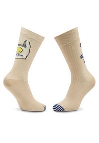 Happy-Socks - Happy Socks Skarpety wysokie unisex SOU01-1700 Beżowy. Kolor: beżowy. Materiał: materiał, bawełna #3