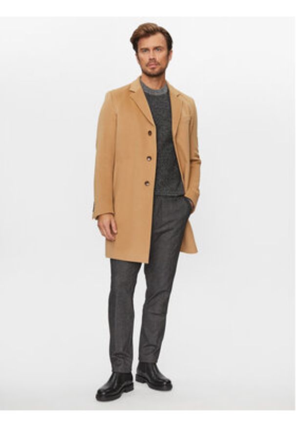 BOSS - Boss Sweter Marameo 50500662 Czarny Regular Fit. Kolor: czarny. Materiał: wełna