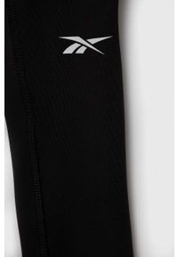Reebok legginsy treningowe Workout Ready kolor szary. Kolor: szary. Materiał: poliester, skóra, materiał #3
