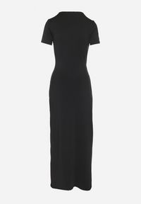 Born2be - Czarna Dopasowana Sukienka z Wiskozą o Kopertowym Kroju z Marszczeniem Talisia. Okazja: na co dzień. Typ kołnierza: dekolt w kształcie V. Kolor: czarny. Materiał: wiskoza. Długość rękawa: krótki rękaw. Typ sukienki: kopertowe. Styl: casual, elegancki #6