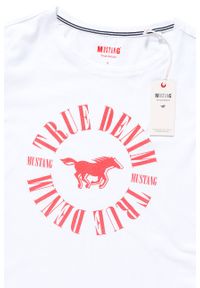 Mustang - MUSTANG T SHIRT DAMSKI Printed T-Shirt general White 1007445 2045. Wzór: nadruk #8