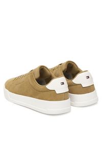 TOMMY HILFIGER - Tommy Hilfiger Sneakersy Th Court Core Suede FM0FM05716 Brązowy. Kolor: brązowy. Materiał: zamsz, skóra #4