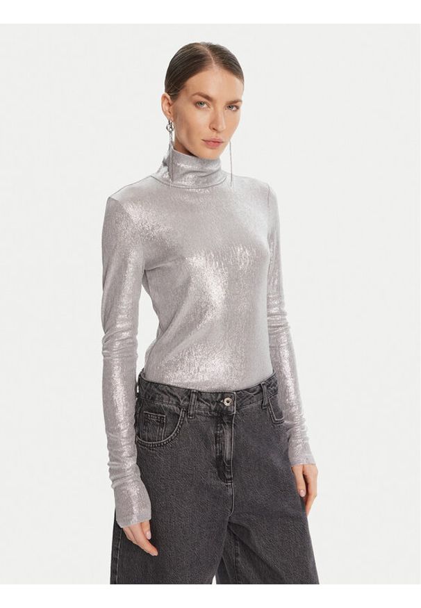 Patrizia Pepe Body 8M1751 J276 Srebrny Regular Fit. Kolor: srebrny. Materiał: syntetyk
