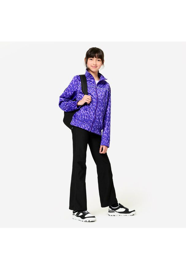 Decathlon - Bluza dziecięca Domyos rozpinana. Kolor: fioletowy. Materiał: poliester, materiał