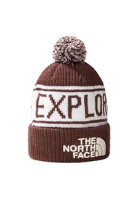Czapka The North Face Retro Pom Beanie 0A3FMPONH1 - brązowa. Kolor: brązowy. Materiał: dzianina, akryl. Sezon: zima. Styl: retro
