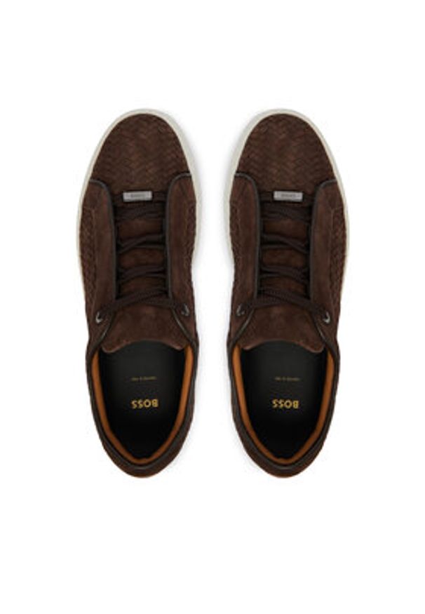 BOSS Sneakersy Gary 50560680 Brązowy. Kolor: brązowy. Materiał: zamsz, skóra