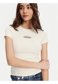 Guess Jeans T-Shirt W5YP37 KA0H1 Écru Slim Fit. Materiał: bawełna #5