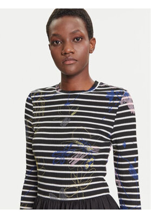 Desigual Sukienka codzienna Raya Hibrida 25WWVW15 Czarny Regular Fit. Okazja: na co dzień. Kolor: czarny. Materiał: syntetyk. Typ sukienki: proste. Styl: casual