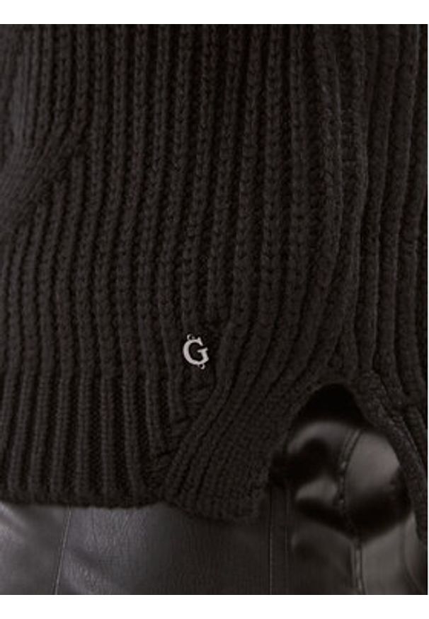 Guess Golf W3BR44 Z3962 Czarny Regular Fit. Typ kołnierza: golf. Kolor: czarny. Materiał: bawełna, syntetyk