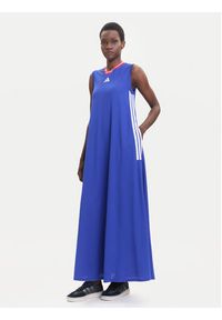 Adidas - adidas Sukienka codzienna Tiro Cut 3-Stripes Soft Mesh JW6819 Niebieski Regular Fit. Okazja: na co dzień. Kolor: niebieski. Materiał: syntetyk. Typ sukienki: proste. Styl: casual #3