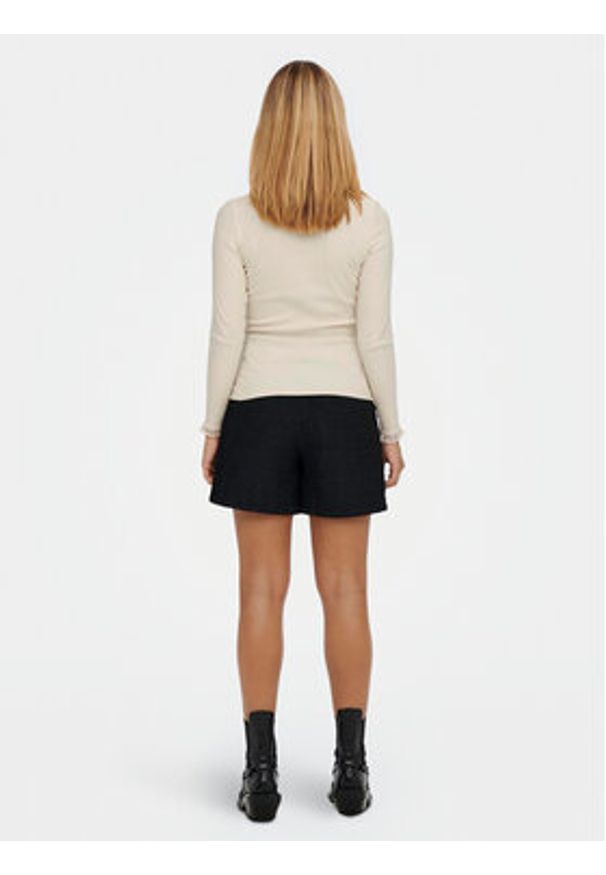 only - ONLY Bluzka Leslie 15277888 Beżowy Regular Fit. Kolor: beżowy. Materiał: bawełna