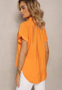 Renee - Pomarańczowa Asymetryczna Koszula Wiskozowa z Krótkim Rękawem Loreleis. Kolor: pomarańczowy. Materiał: wiskoza. Długość rękawa: krótki rękaw. Długość: krótkie #3