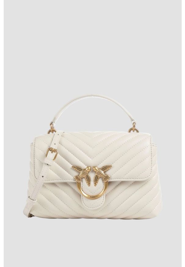 Pinko - PINKO Biała kopertówka Love Lady Puff Mini CL. Kolor: biały. Materiał: pikowane. Styl: casual, elegancki