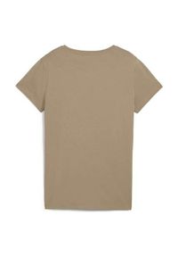 Koszulka sportowa damska Puma Script Tee. Kolor: beżowy. Długość rękawa: krótki rękaw. Długość: krótkie