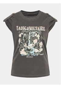 Zadig&Voltaire T-Shirt Donate Guitare JWTS01524 Szary Regular Fit. Kolor: szary. Materiał: bawełna #6