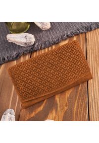 PAOLO PERUZZI - Portfel skórzany vintage pomarańczowy Paolo Peruzzi T-109-HOR. Kolor: pomarańczowy. Materiał: skóra. Wzór: geometria #1