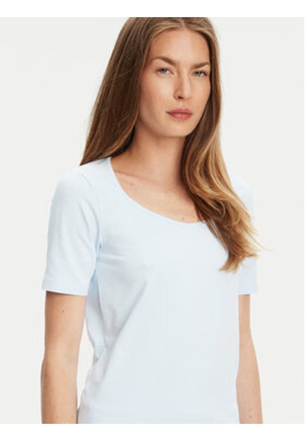 United Colors of Benetton - United Colors Of Benetton T-Shirt 3FJHD401P Błękitny Slim Fit. Kolor: niebieski. Materiał: bawełna