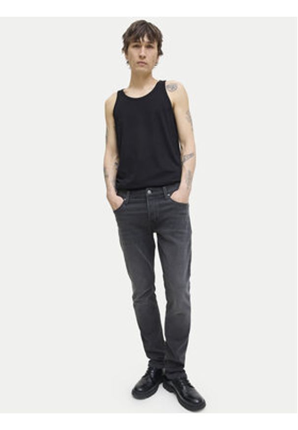 Jack & Jones Jeansy Mike Fox 12278115 Czarny Tapered Fit. Kolor: czarny