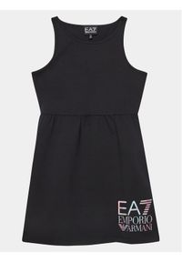 EA7 Emporio Armani Sukienka letnia 3DFA54 FJ4SZ 1200 Czarny Regular Fit. Kolor: czarny. Materiał: bawełna. Sezon: lato