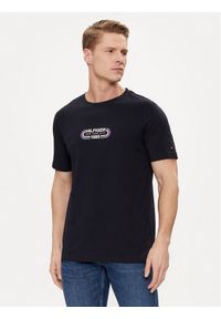 TOMMY HILFIGER - Tommy Hilfiger T-Shirt Track Graphic MW0MW34429 Granatowy Regular Fit. Kolor: niebieski. Materiał: bawełna #1