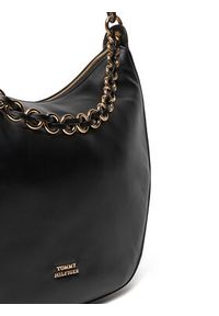 TOMMY HILFIGER - Tommy Hilfiger Torebka Moon Leather Hobo AW0AW17468 Czarny. Kolor: czarny. Materiał: skórzane #4