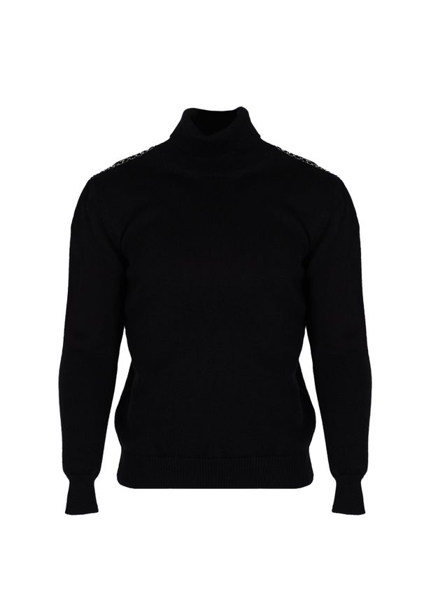 Les Hommes Sweter "Turtle" | LBK1000585U | Mężczyzna | Czarny. Okazja: na co dzień. Typ kołnierza: golf. Kolor: czarny. Materiał: akryl, wełna. Długość: długie. Sezon: jesień, zima. Styl: casual