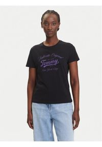 Tommy Jeans T-Shirt Essential DW0DW21404 Czarny Regular Fit. Kolor: czarny. Materiał: bawełna