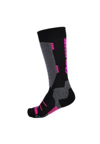 BLIZZARD - Skarpety narciarskie juniorskie Blizzard Wool Sport Ski Junior Merino black/pink. Kolor: wielokolorowy, różowy, czarny, szary. Sport: narciarstwo