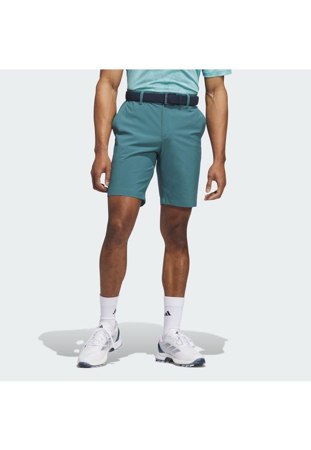 Adidas - Ultimate365 8.5-Inch Golf Shorts. Kolor: niebieski. Materiał: materiał. Sport: golf