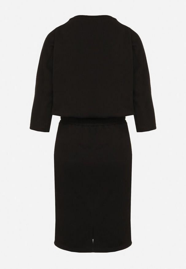 Born2be - Czarny Komplet z Bawełną Bluza i Dopasowana Spódnica Ralietta. Kolor: czarny. Materiał: bawełna