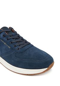 TOMMY HILFIGER - Tommy Hilfiger Sneakersy Premium Suede Hybrid FM0FM05690 Granatowy. Kolor: niebieski. Materiał: skóra, zamsz #4