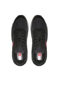 Tommy Jeans Sneakersy Retro Leather Runner EM0EM01081 Czarny. Kolor: czarny. Materiał: materiał #6