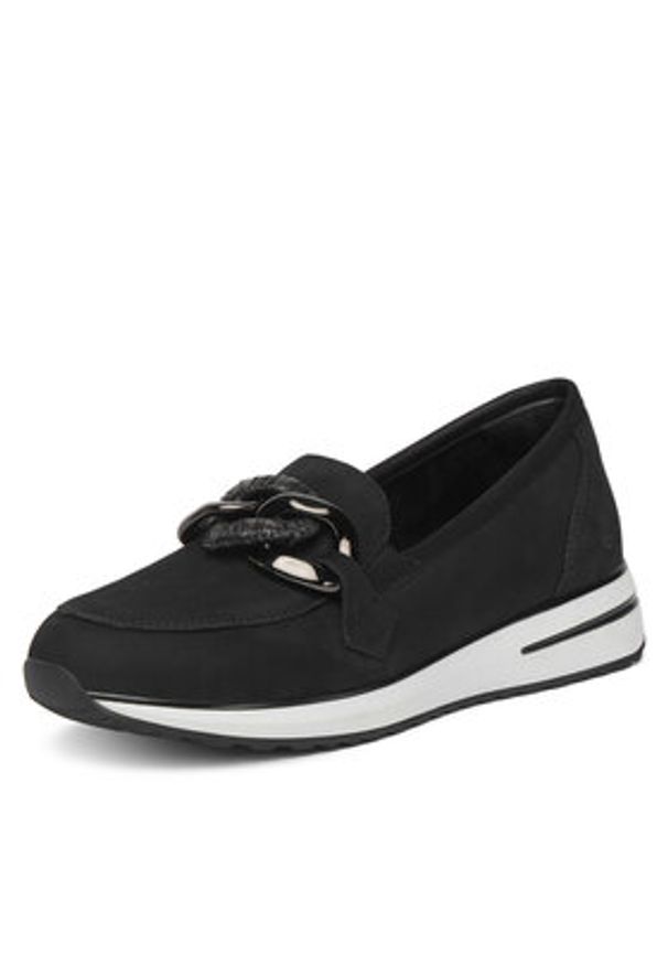 Remonte Półbuty D1G11-02 Czarny. Kolor: czarny. Materiał: zamsz, skóra