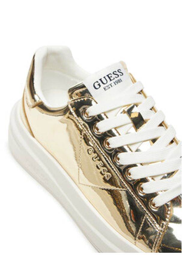 Guess Sneakersy FLPELB PAF12 Złoty. Kolor: złoty. Materiał: skóra