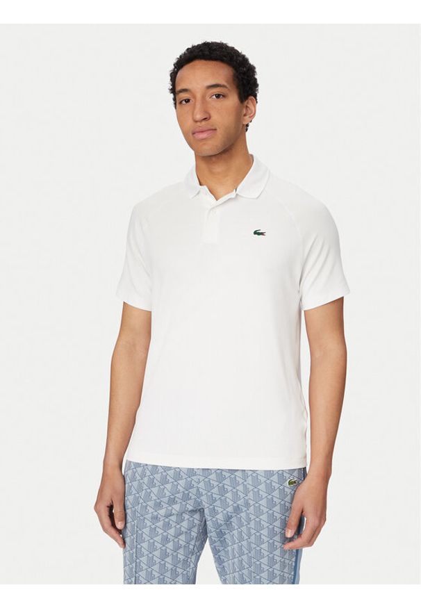 Lacoste Polo DH0159 Biały Regular Fit. Typ kołnierza: polo. Kolor: biały. Materiał: syntetyk