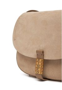 Pinko - PINKO Torebka Saddle Classic PE 25 PLTT 103830 A29N Beżowy. Kolor: beżowy. Materiał: skórzane, zamszowe