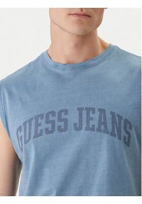 Guess Jeans Tank top M6GPB2 K8FQ4 Niebieski Regular Fit. Kolor: niebieski. Materiał: bawełna #3