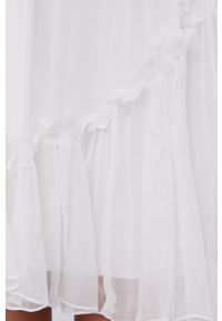 Nissa - NISSA - Sukienka. Kolor: biały. Materiał: tkanina, materiał, wiskoza, jedwab. Długość rękawa: na ramiączkach. Wzór: gładki. Typ sukienki: rozkloszowane. Długość: mini #3