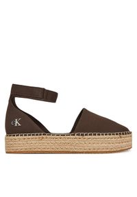 Calvin Klein Jeans Espadryle Flatform Espadrille Sling Mg YW0YW01735 Brązowy. Kolor: brązowy. Materiał: materiał