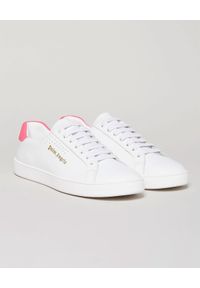 PALM ANGELS - Skórzane sneakersy z logo. Kolor: biały. Materiał: skóra. Szerokość cholewki: normalna. Wzór: aplikacja #4