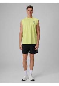 4f - 4F Koszulka bez rękawów loose z nadrukiem męska - zielona XXL. Kolor: zielony. Materiał: materiał, bawełna, dzianina. Długość rękawa: bez rękawów. Wzór: nadruk. Sezon: lato. Sport: fitness #2