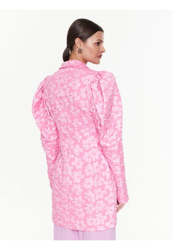 ROTATE Marynarka Jacquard Fitted RT2394 Różowy Slim Fit. Kolor: różowy. Materiał: syntetyk